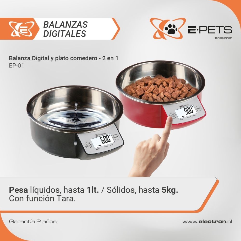 Comedero Balanza Digital 2 En 1 / Epets EP-01 (R)
